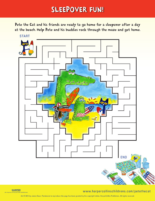 Pete the Cat and the Bedtime Blues: Maze